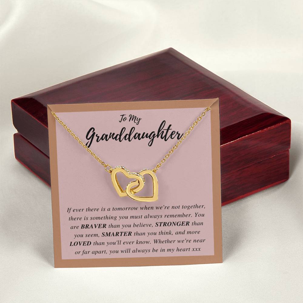 To My Granddaughter - Interlocking Hearts Necklace [Soq4-29]