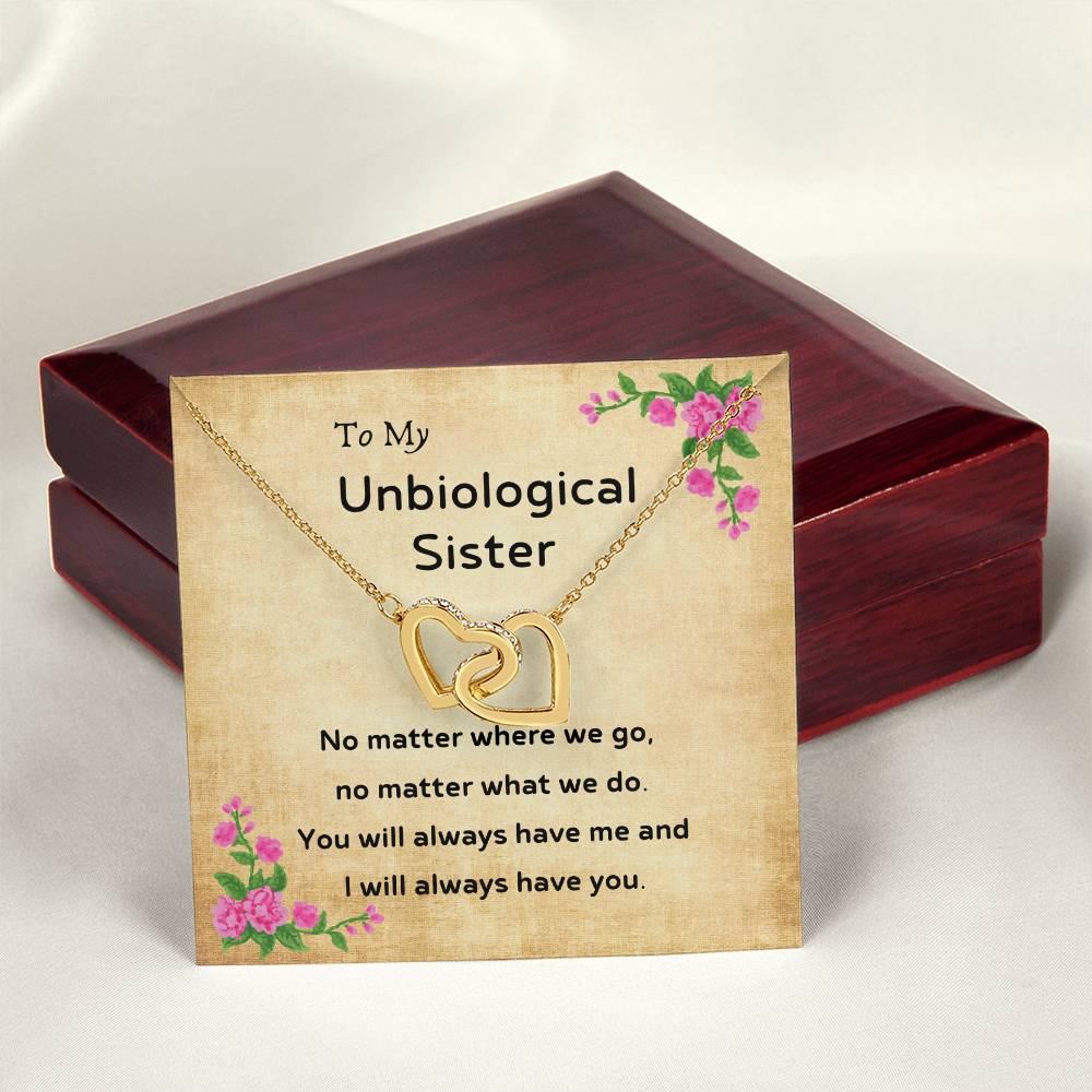 Unbiological Sister Interlocking Necklace Interlocking Hearts Necklace