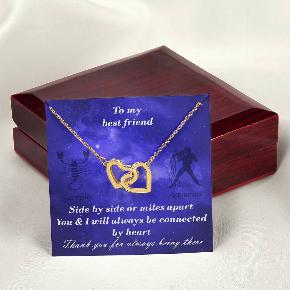 Sagittarius To Aquarius Best Friend Interlocked Hearts Necklace Interlocking Hearts Necklace