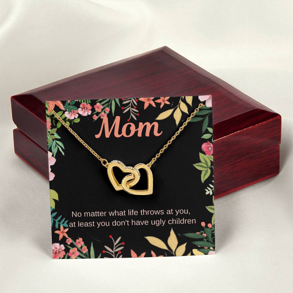 Funny Mom Necklace Interlocking Hearts Necklace