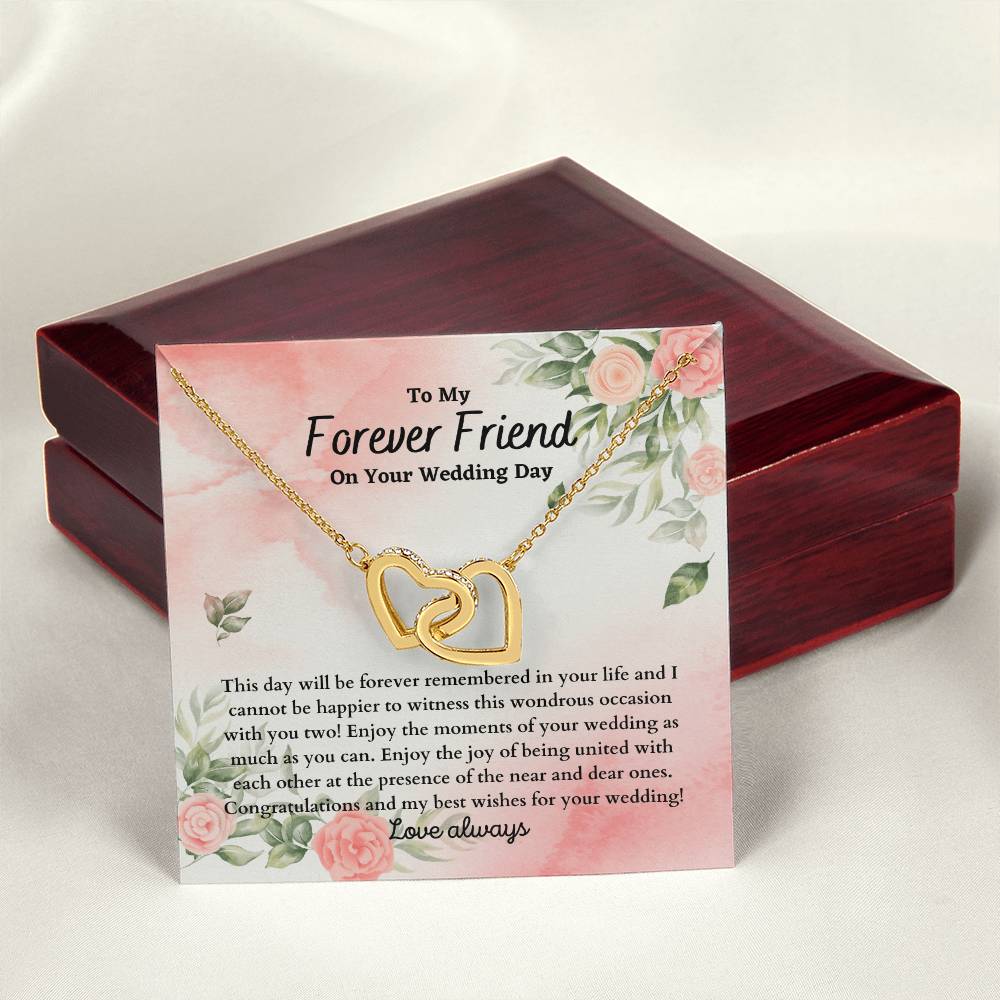 Wedding Gift - To My Best Friend Interlocking Hearts Necklace