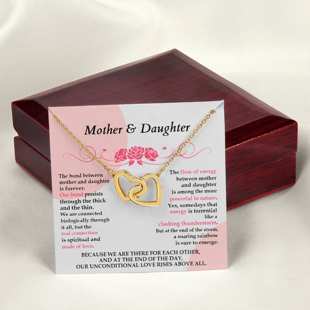 Gift For Mom - We Are Connected - Interlocking Interlocking Hearts Necklace