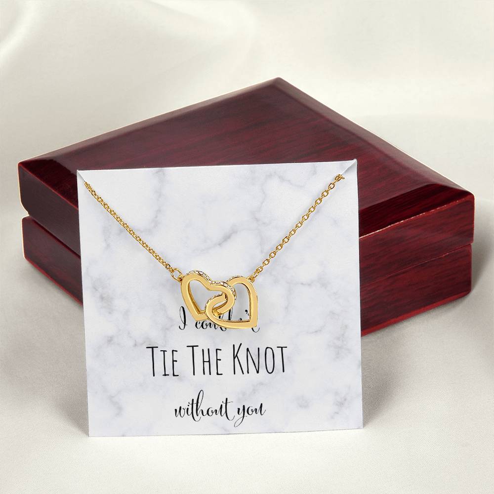 I Can'T Tie The Knot Without You - Silver Interlocking Hearts Necklace