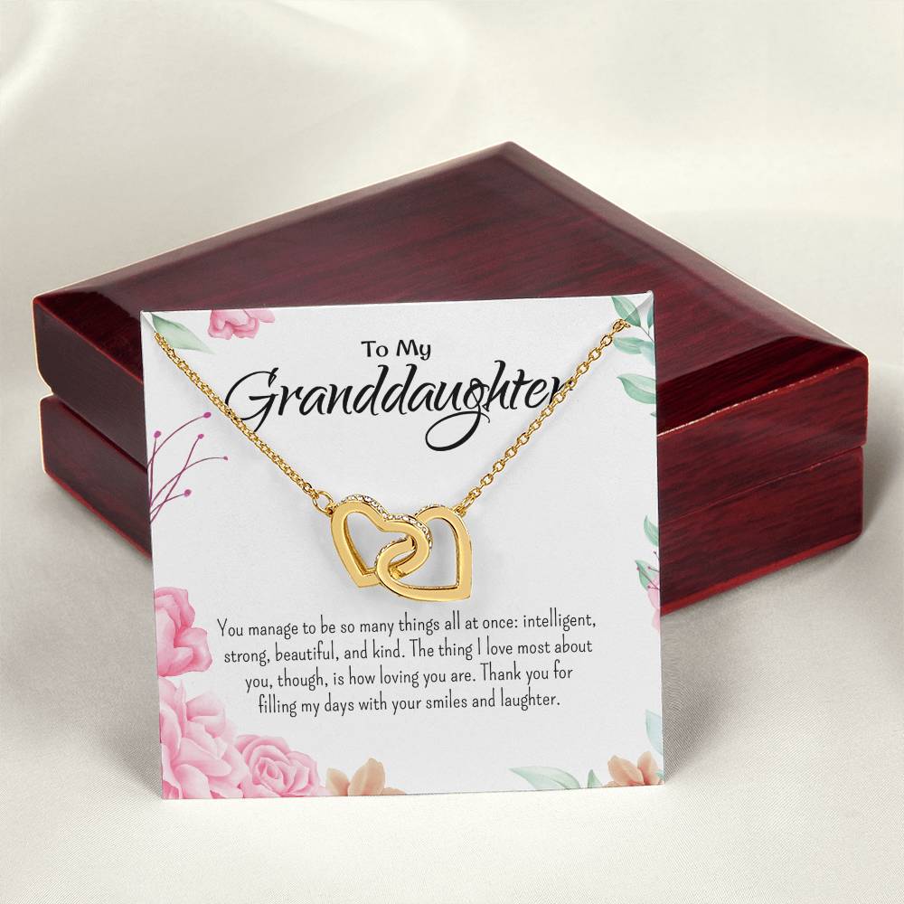 Interlocking Hearts Necklace For Granddaughter