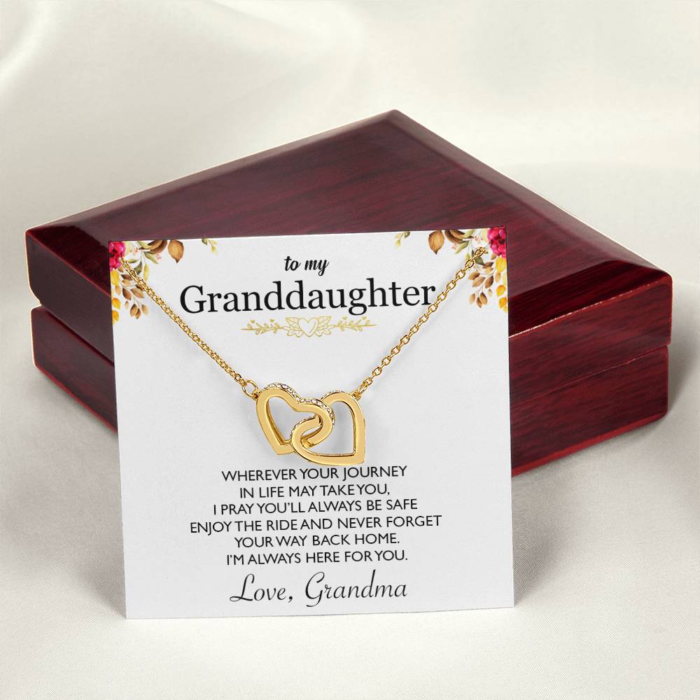 To My Granddaughter - Interlocking Heart Necklace - So6 Interlocking Hearts Necklace