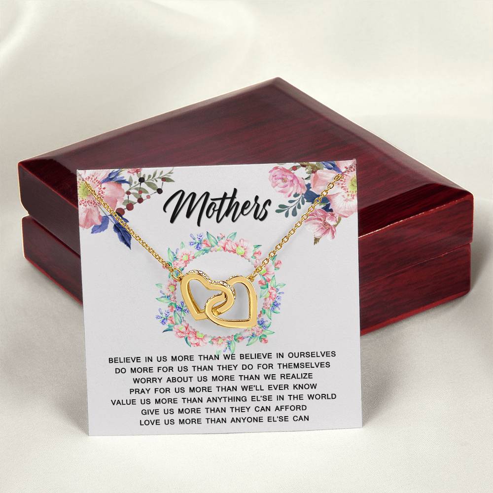 Meaningful Gift For Mothers Interlocking Hearts Necklace