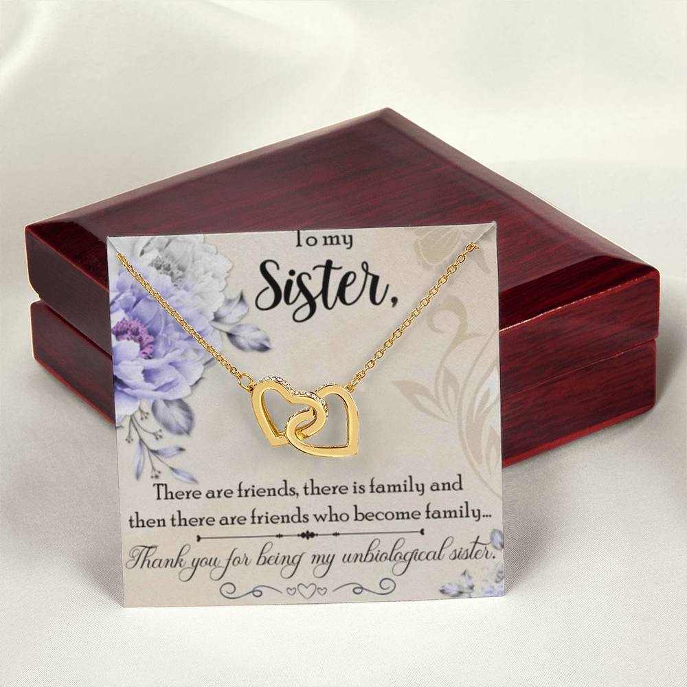 To My Sister Necklace Interlocking Hearts Necklace