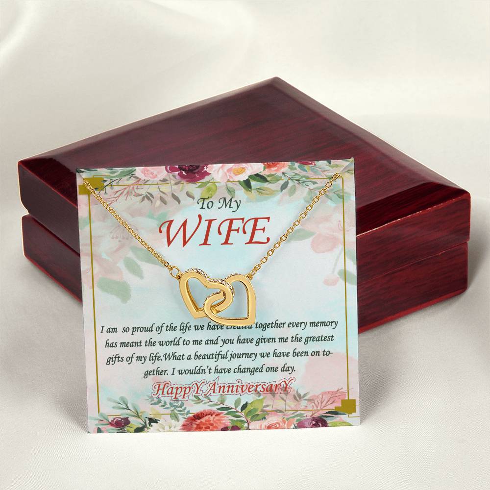 To My Wife Interlocking Hearts Necklace