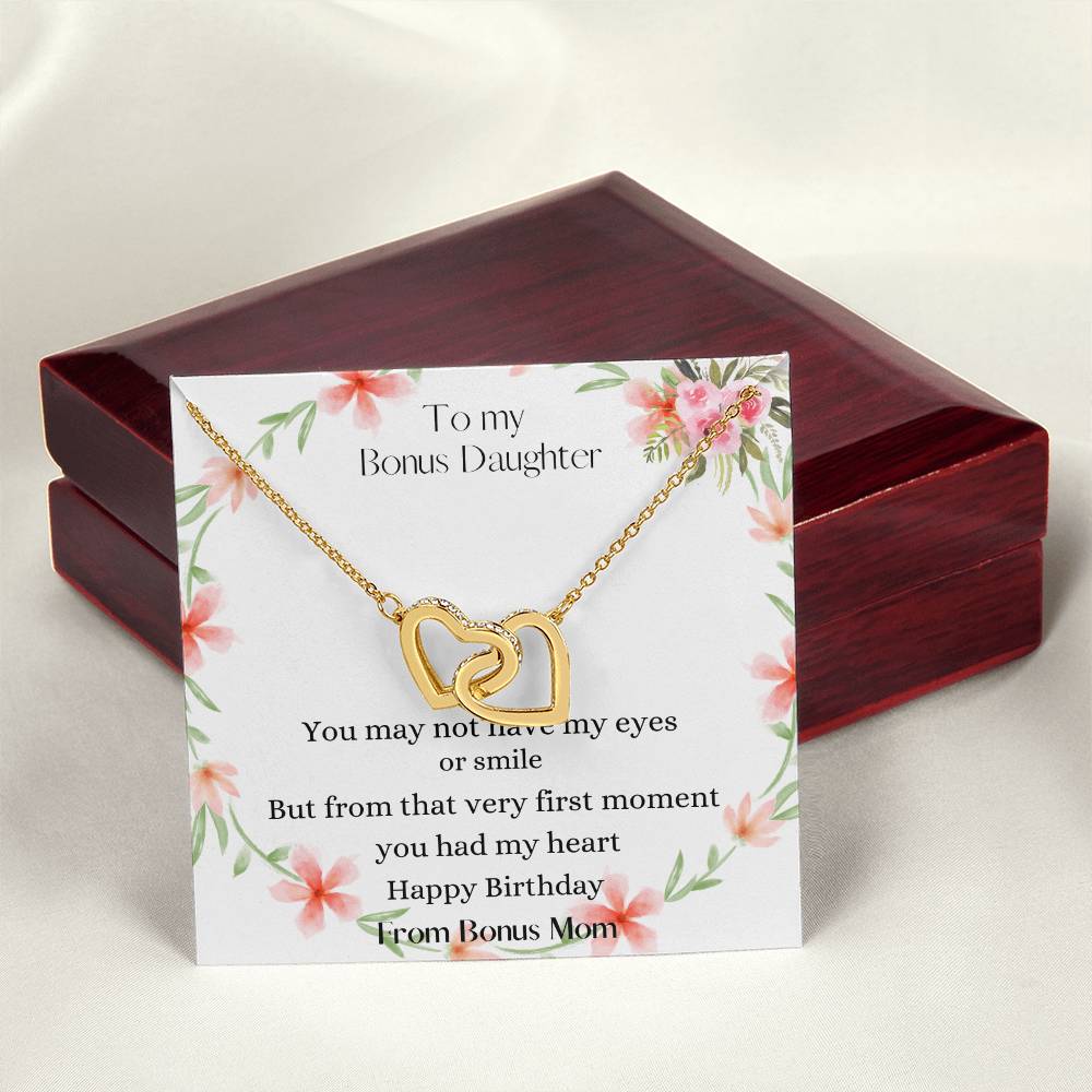 Bonus Daughter Gift Step Daughter Gift Stepdaughter Necklace Interlocking Hearts Necklace
