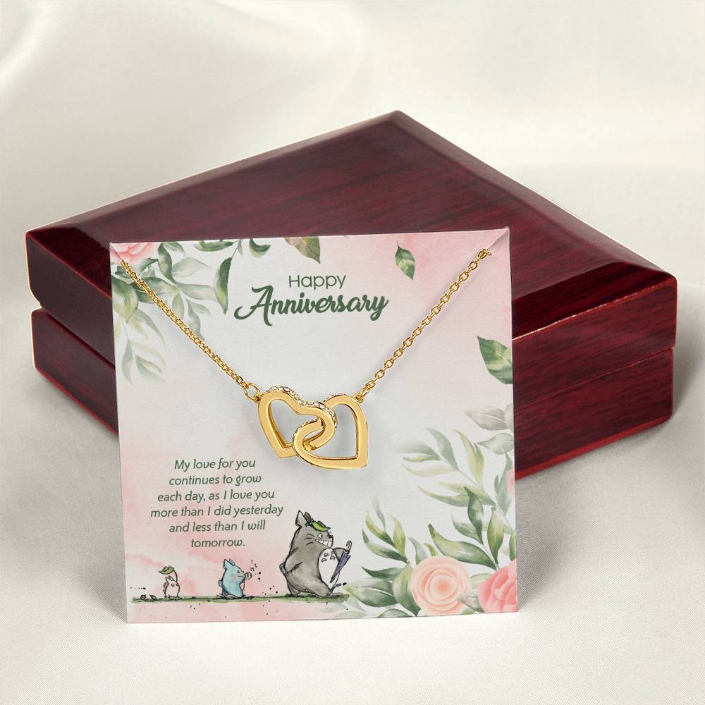 Totoro Anniversary Edition I Love You More Each Day! - Interlocking Hearts Necklace