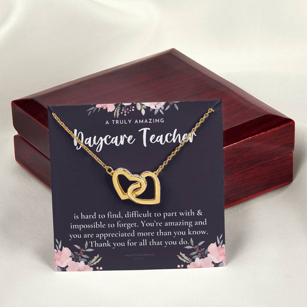 Daycare Teacher Gift For Daycare Provider Gifts Daycare Thank You Gifts Preschool Teacher Gift Thank You Gift Daycare Interlocking Hearts Necklace