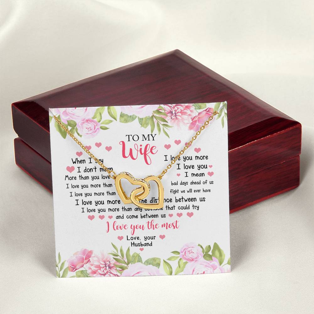 I Love You The Most - Best Gift For Wife Interlocking Hearts Necklace
