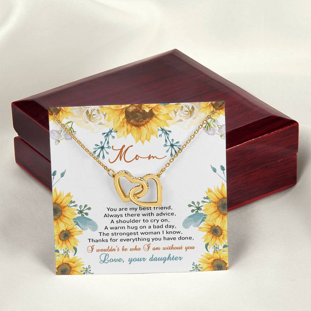 Mom You Are My Best Friend Interlocking Hearts Necklace