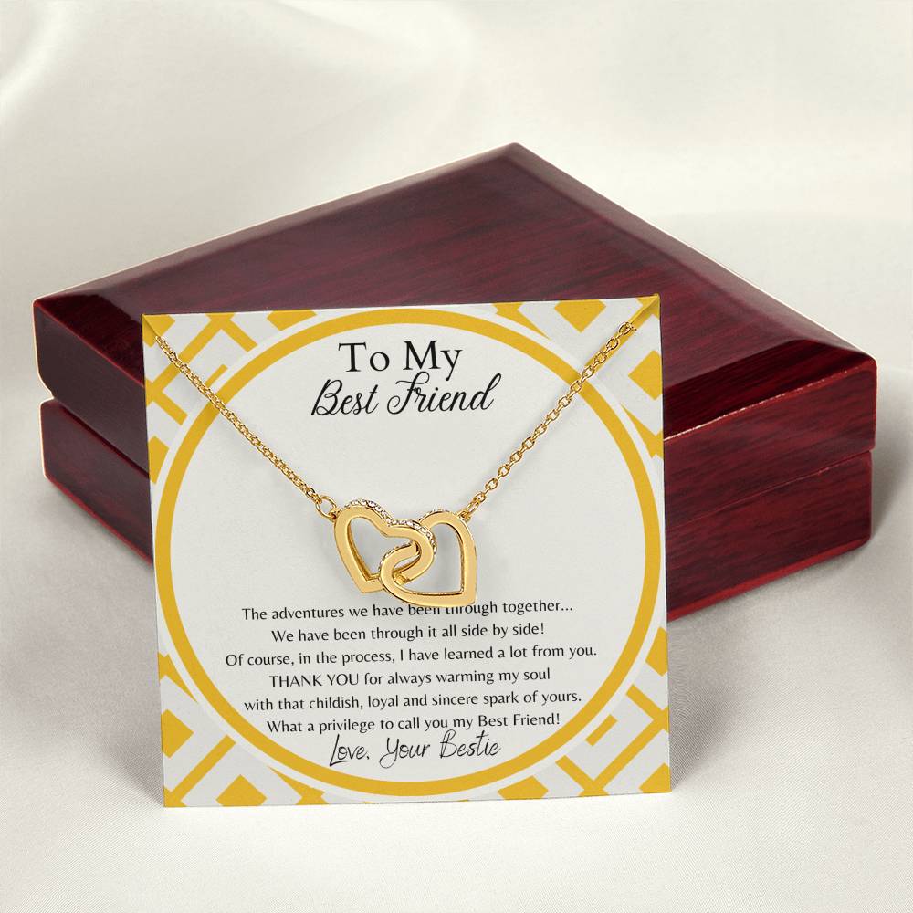 To My Best Friend Interlocking Hearts Necklace