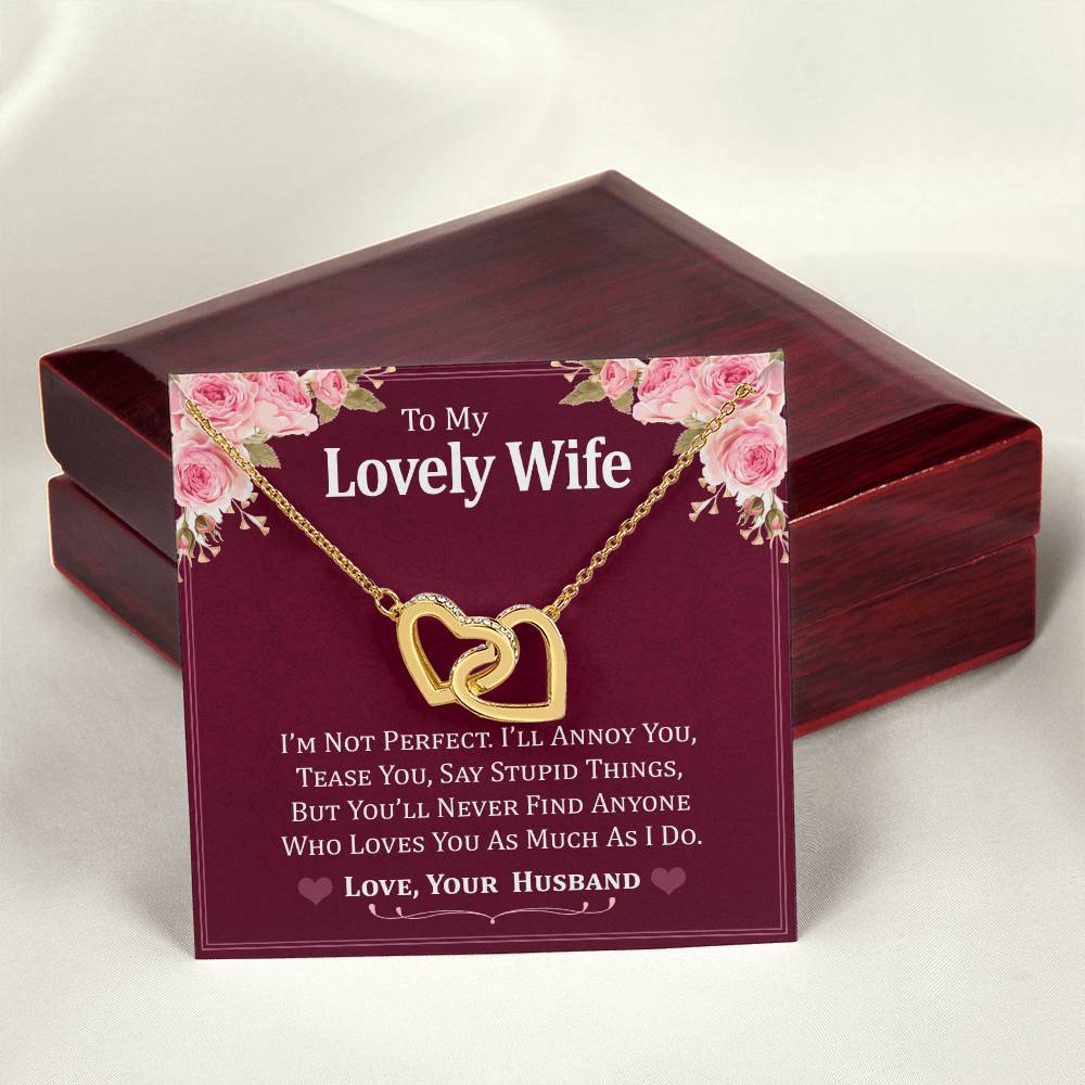 Perfect Gift For Wife Interlocking Hearts Necklace
