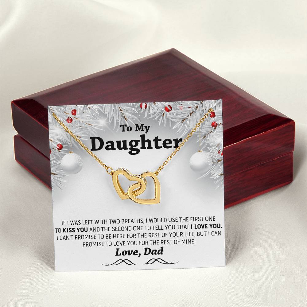 Christmas Gift To My Daughter Interlocking Hearts Necklace