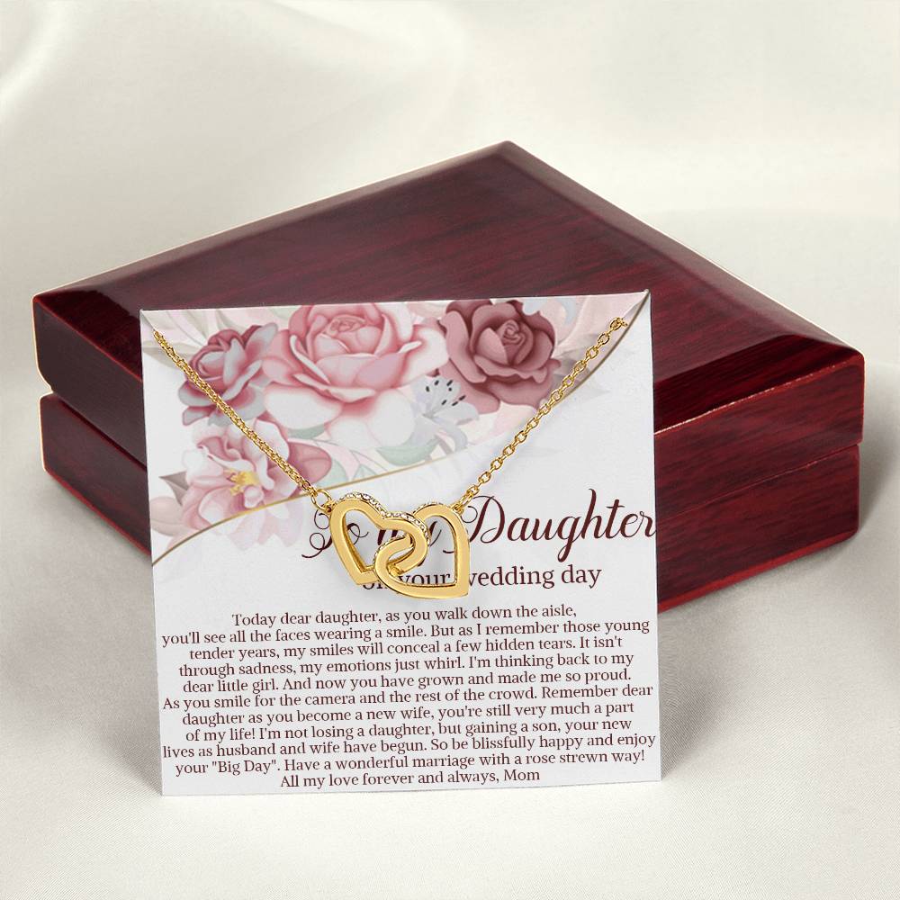 Daughter On Wedding Day Gift Daughter Wedding Gift From Mom And Dad Daughter Interlocking Hearts Necklace Gift From Parents Wedding Gift