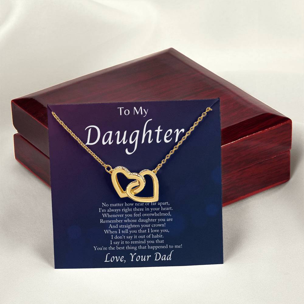 Collection Daughter - No Matter How Near Or Far Apart - Interlocking Hearts Necklace