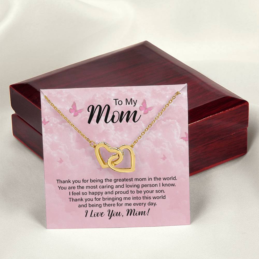 To My Boyfriend'S Mom Lovely Knot Necklace - Christmas Gift For Boyfriends Mom Pendant Necklace Mothers Day Gift For Boyfriends Interlocking Hearts Necklace