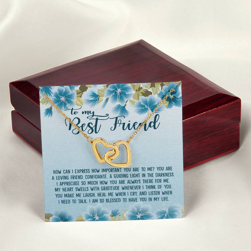 To My Best Friend Gift - Interlocking Heart Necklace Interlocking Hearts Necklace