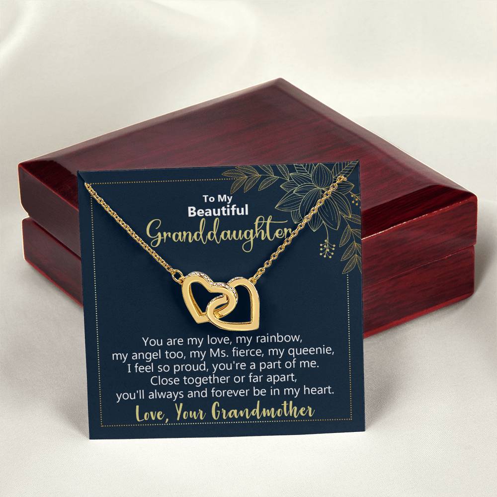 To My Beautiful Granddaughter - You'Ll Always And Forever Be In My Heart - Necklace Interlocking Hearts Necklace