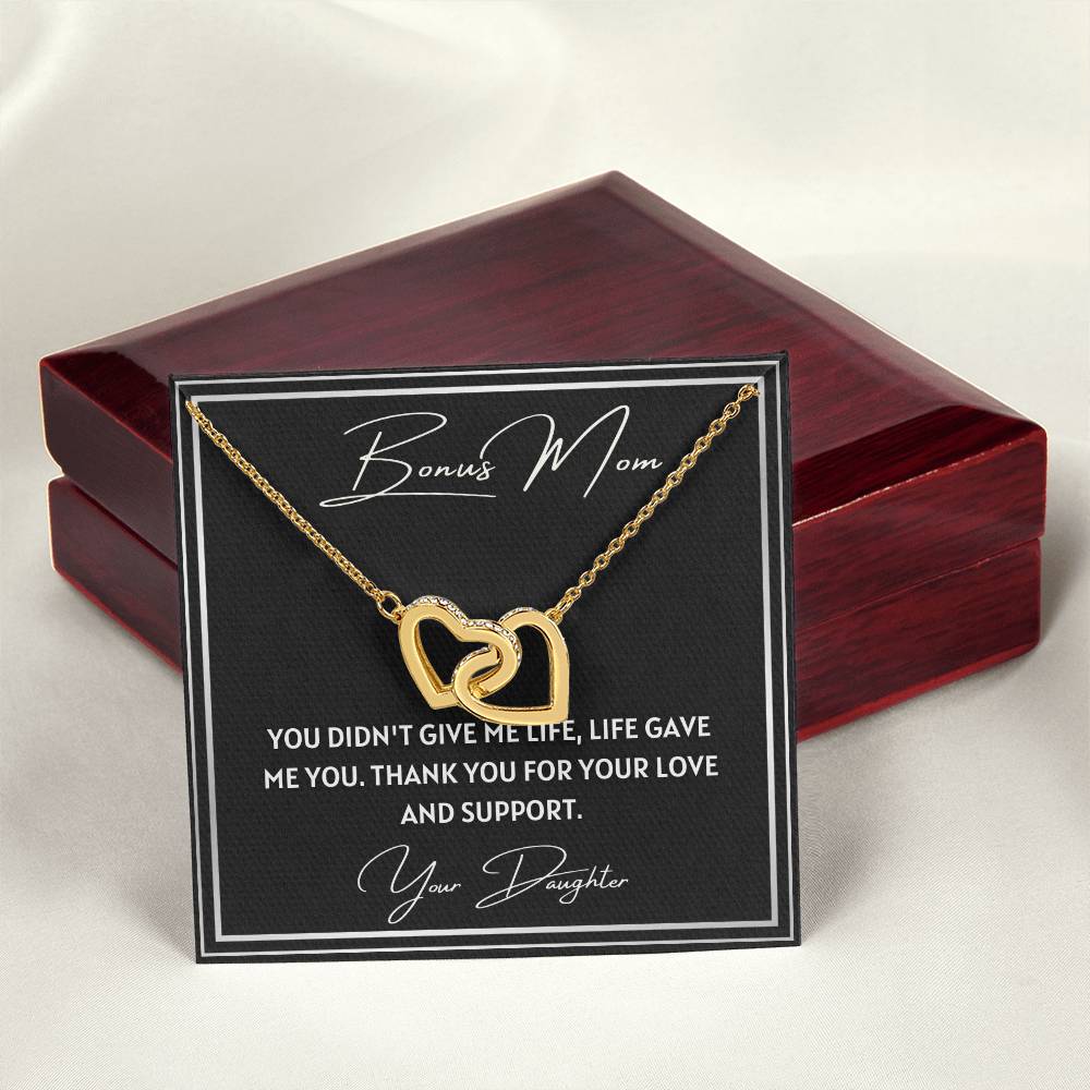 Bonus Mom 2 Interlocking Hearts Necklace