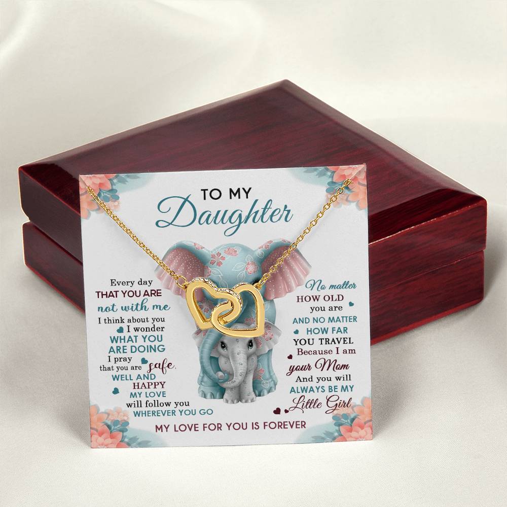 To My Daughter - My Love For You Is Forever - Necklace Interlocking Hearts Necklace