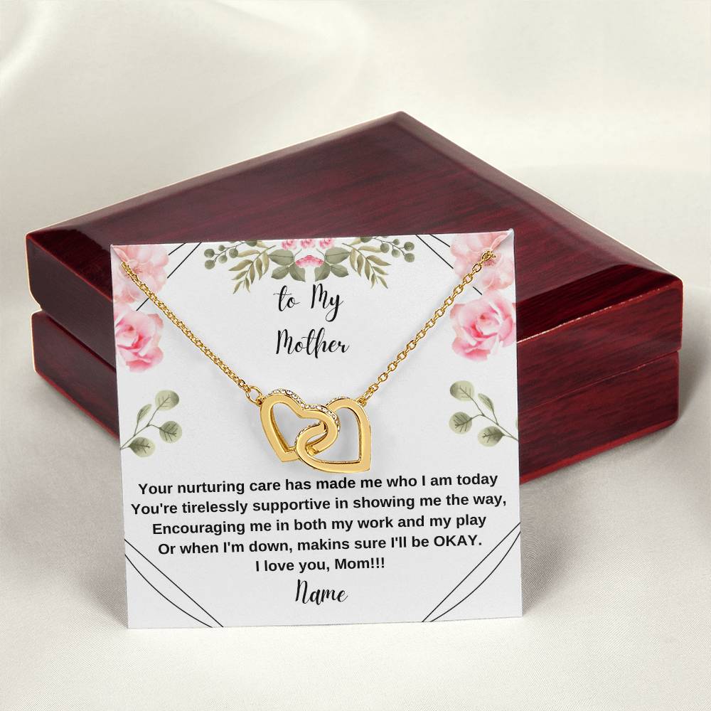 To My Mother Interlocking Heart Necklace Interlocking Hearts Necklace