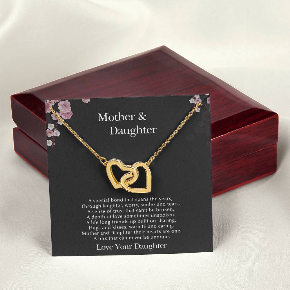 Our Hearts Are One Interlocking Hearts Necklace
