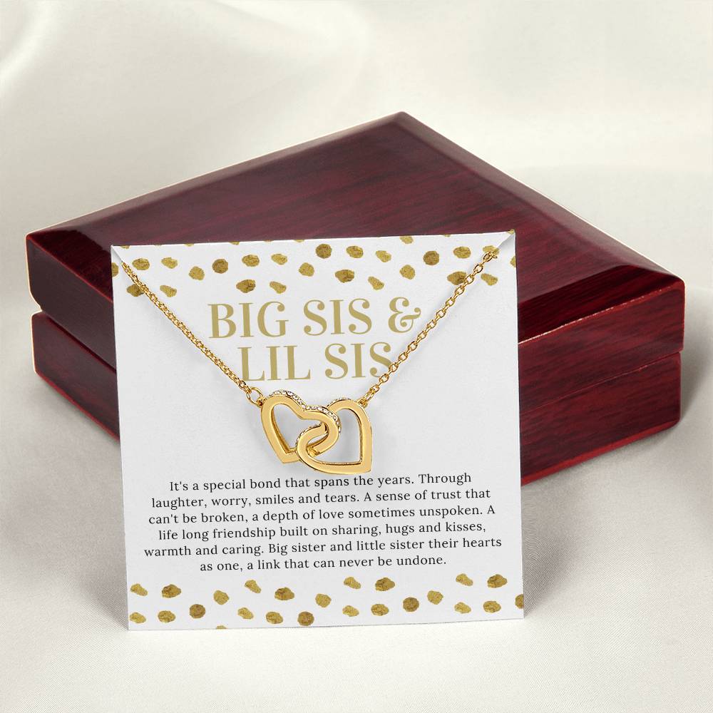 19. Big Sis Lil Sis Interlocking Hearts Necklace
