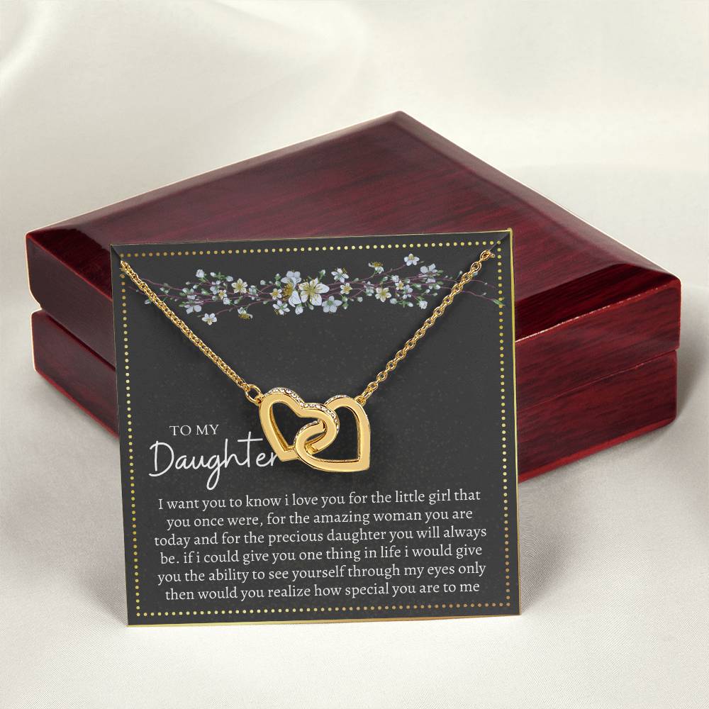 Gift For Daughter Interlocking Hearts Necklace