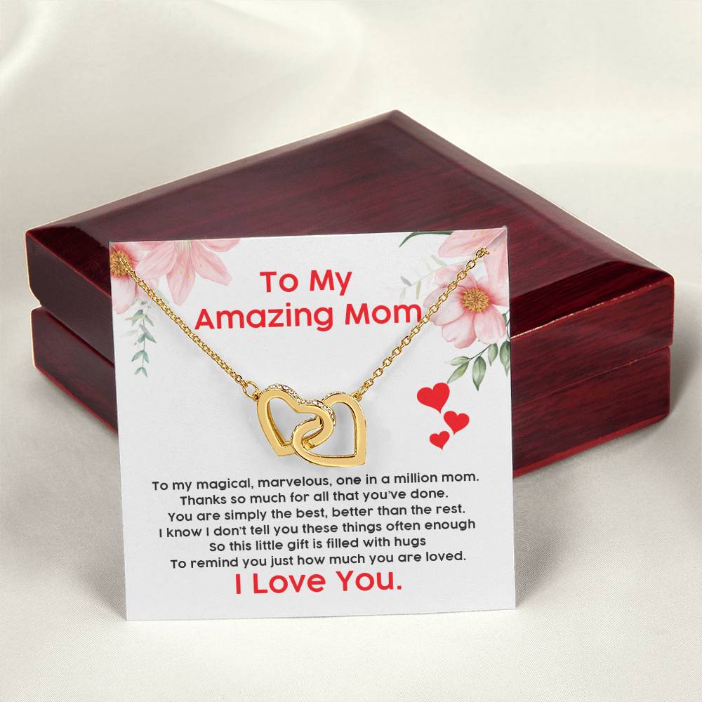 Gift For Mom - Interlocking Hearts Necklace