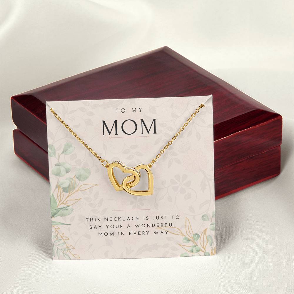 To My Mom Interlocked Heart Necklace Interlocking Hearts Necklace