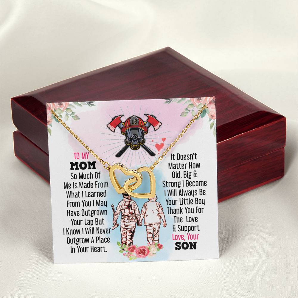 Firefighter'S Mom - Interlocking Heart Necklace Interlocking Hearts Necklace