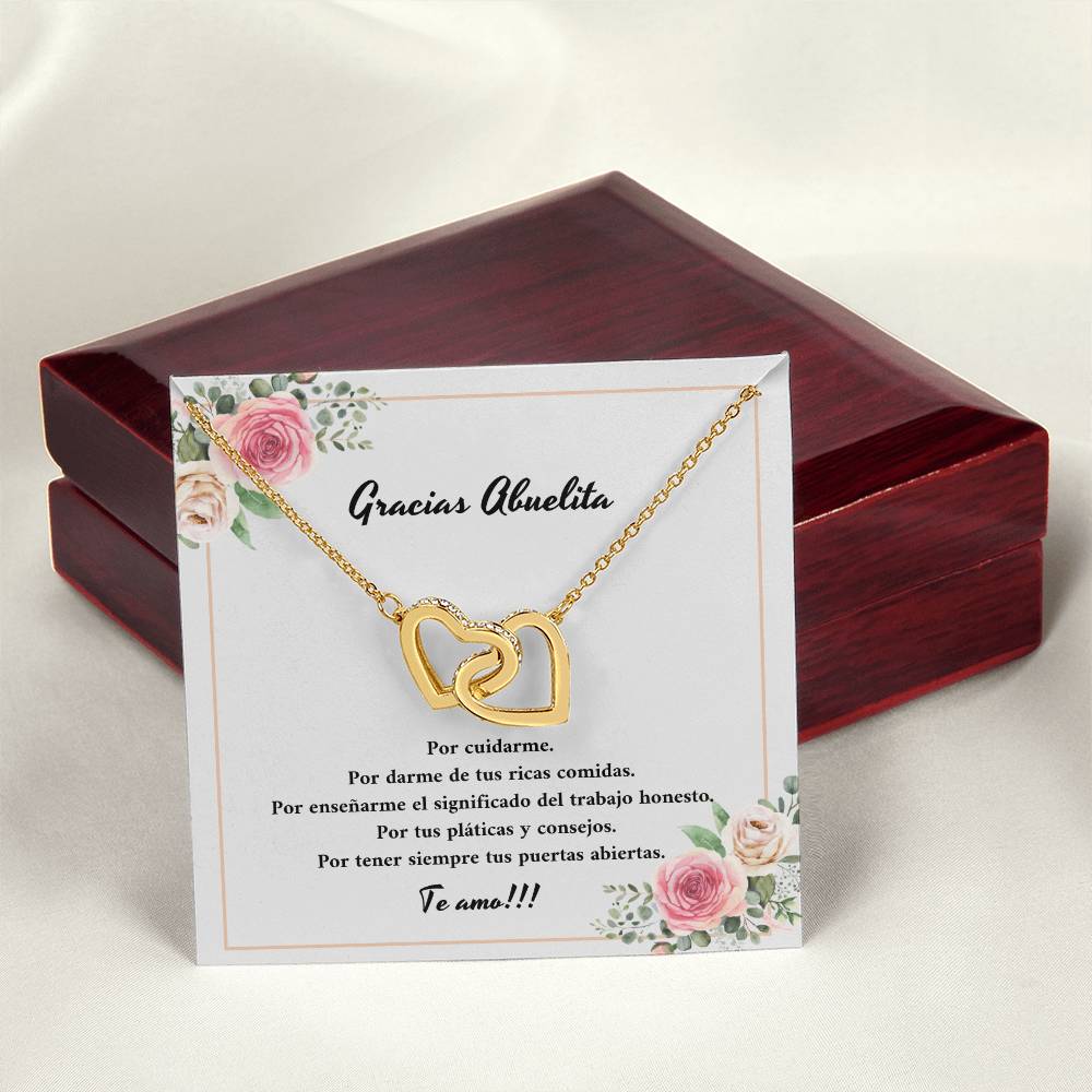 Gracias Abuelita Por Cuidarme Por Darme De Tus Ricas Comidas Interlocking Hearts Necklace