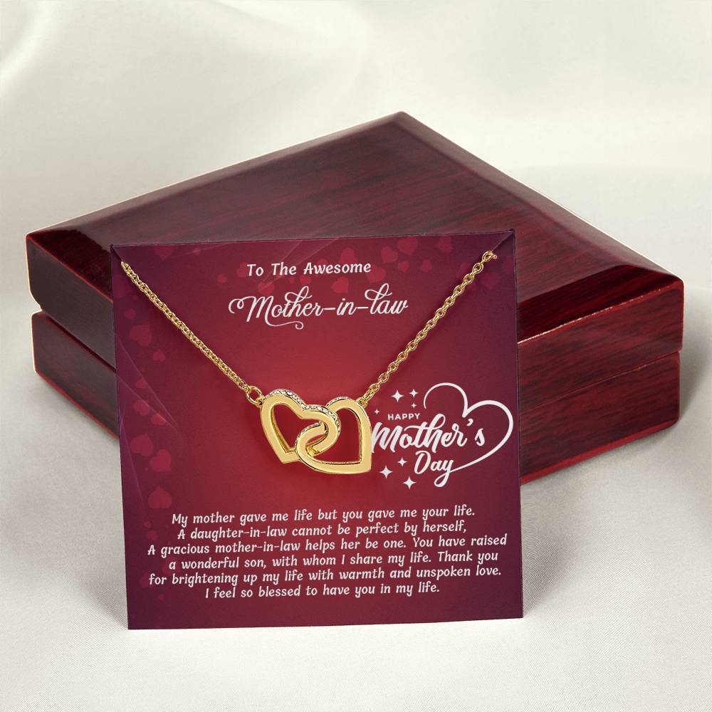 Interlocked Heart Neckless - For Mother In Law Interlocking Hearts Necklace