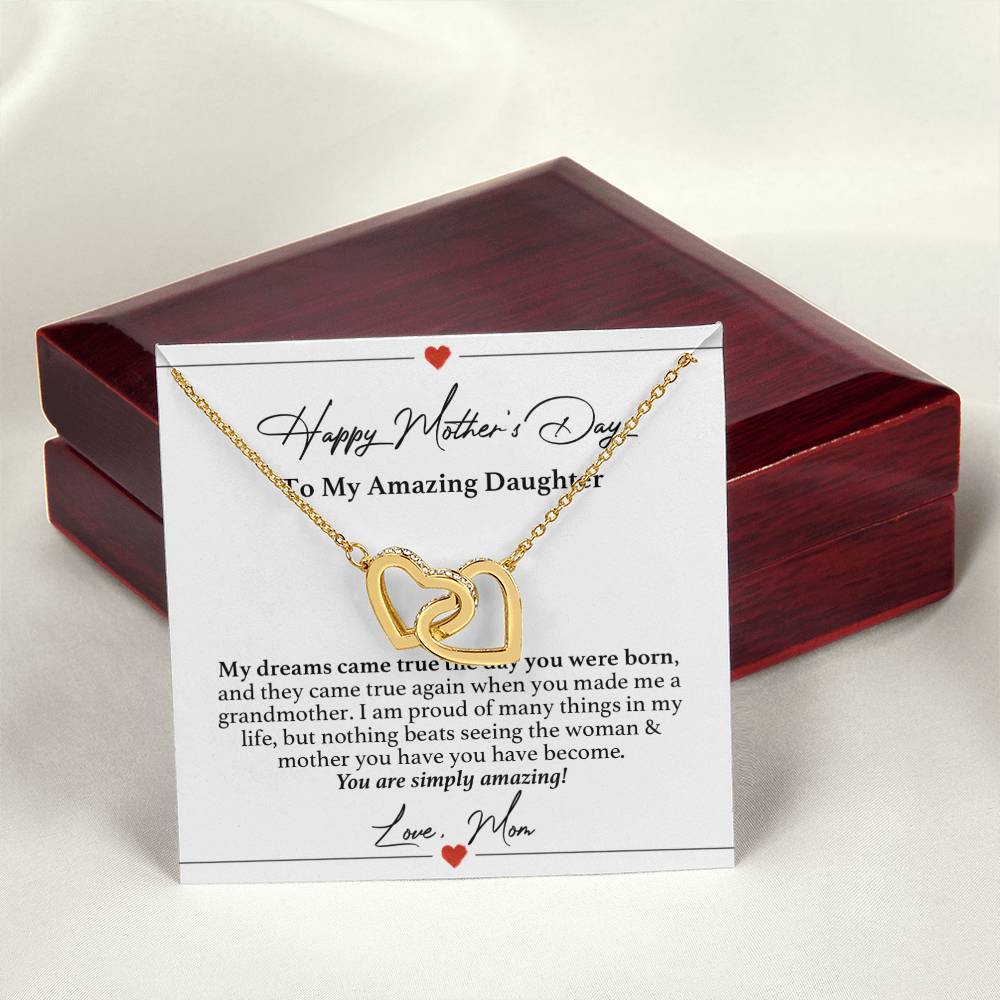 To My Daughter Mother'S Day Necklace Interlocking Hearts Necklace