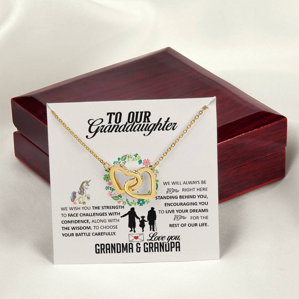 To Our Granddaughter Interlocking Hearts Necklace