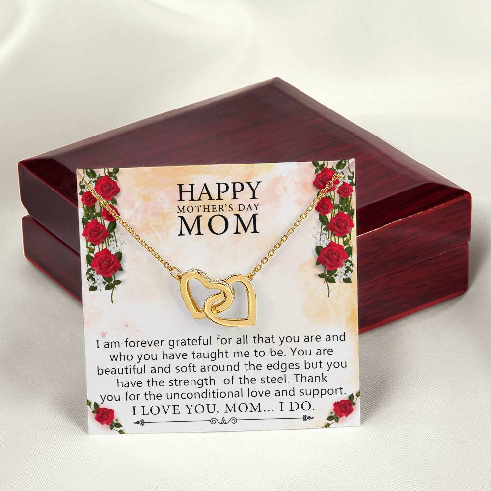 Gift For Mom Birthday Interlocking Hearts Necklace