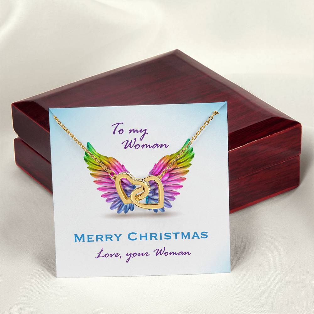 To My Woman Interlocking Hearts Necklace