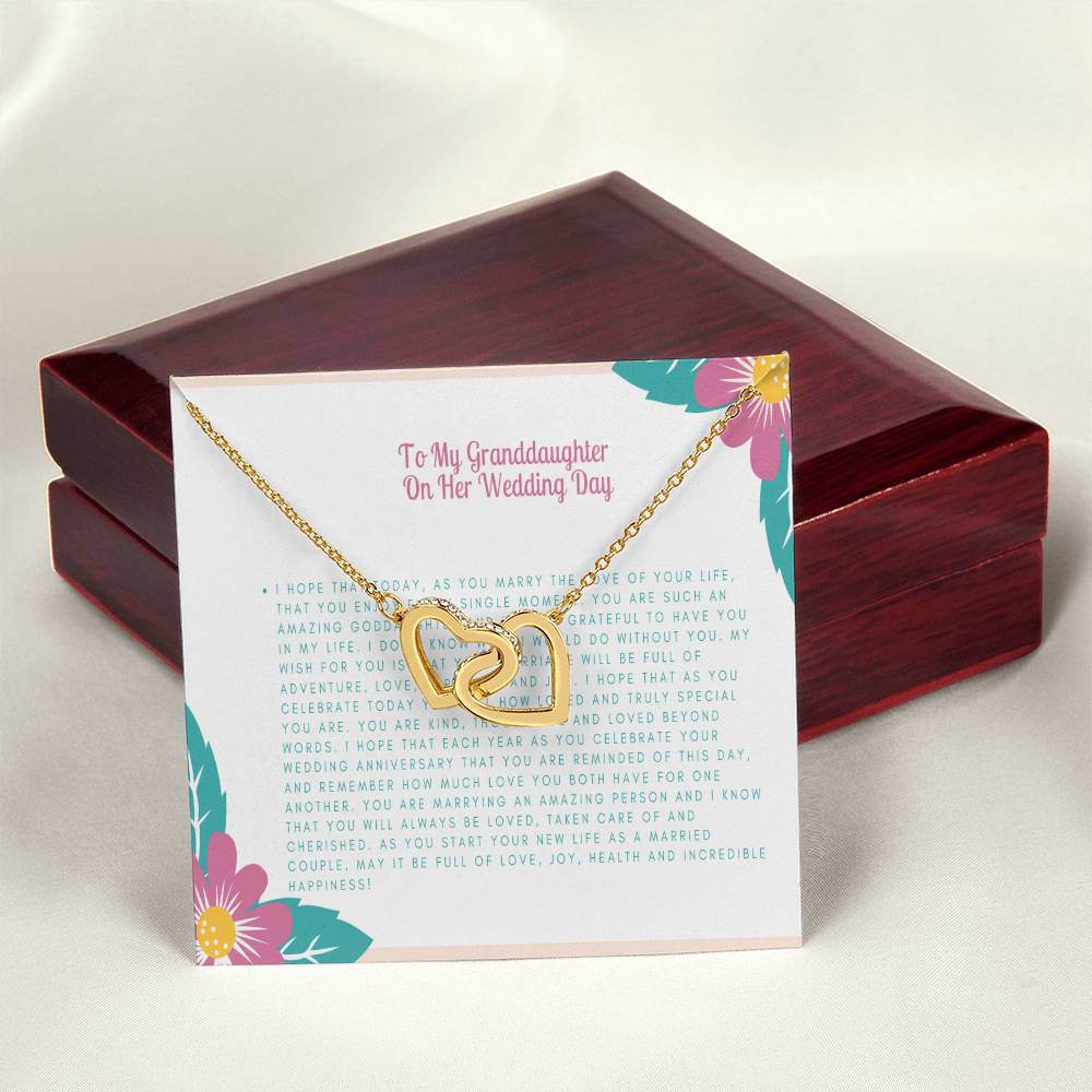 Granddaughter Wedding Day Necklace Gift Bride Gift From Grandmother Bride Jewelry Gift From Grandmother In 14Kt Gold Filled Rose Silver Interlocking Hearts Necklace