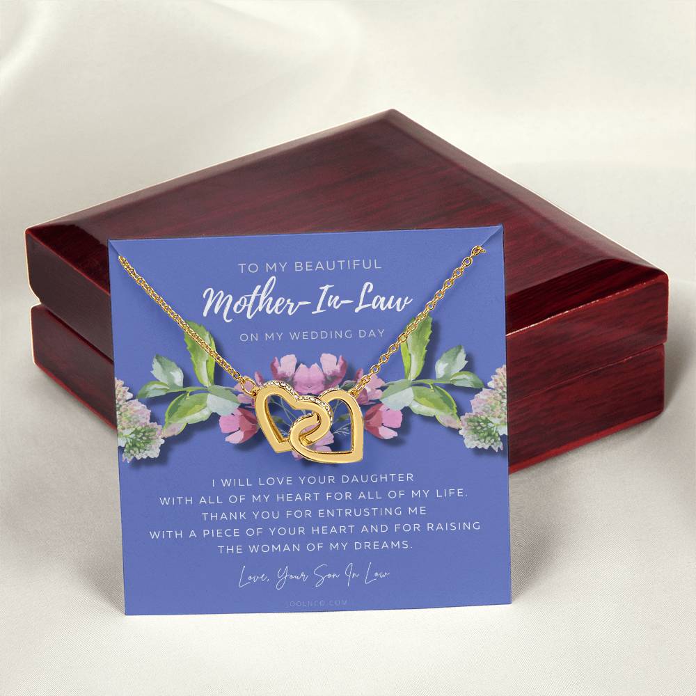 Mother Of The Bride Gift From Groom Mother In Law Gift On Wedding Day From Groom Gifts For Mother Of The Bride Future Mother-In-Law Interlocking Hearts Necklace
