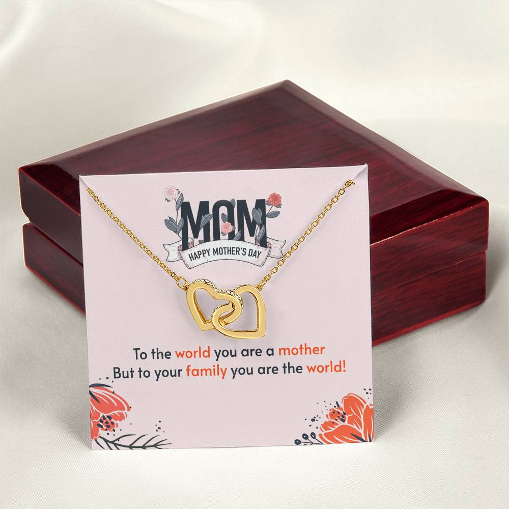 Interlocking Hearts Necklace For Mother'S Day