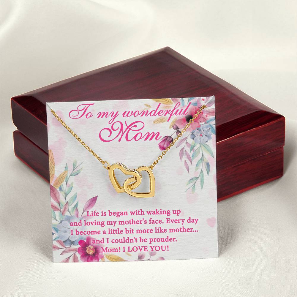 Gift For Mom Interlocking Hearts Necklace From Wonderful Proud Child