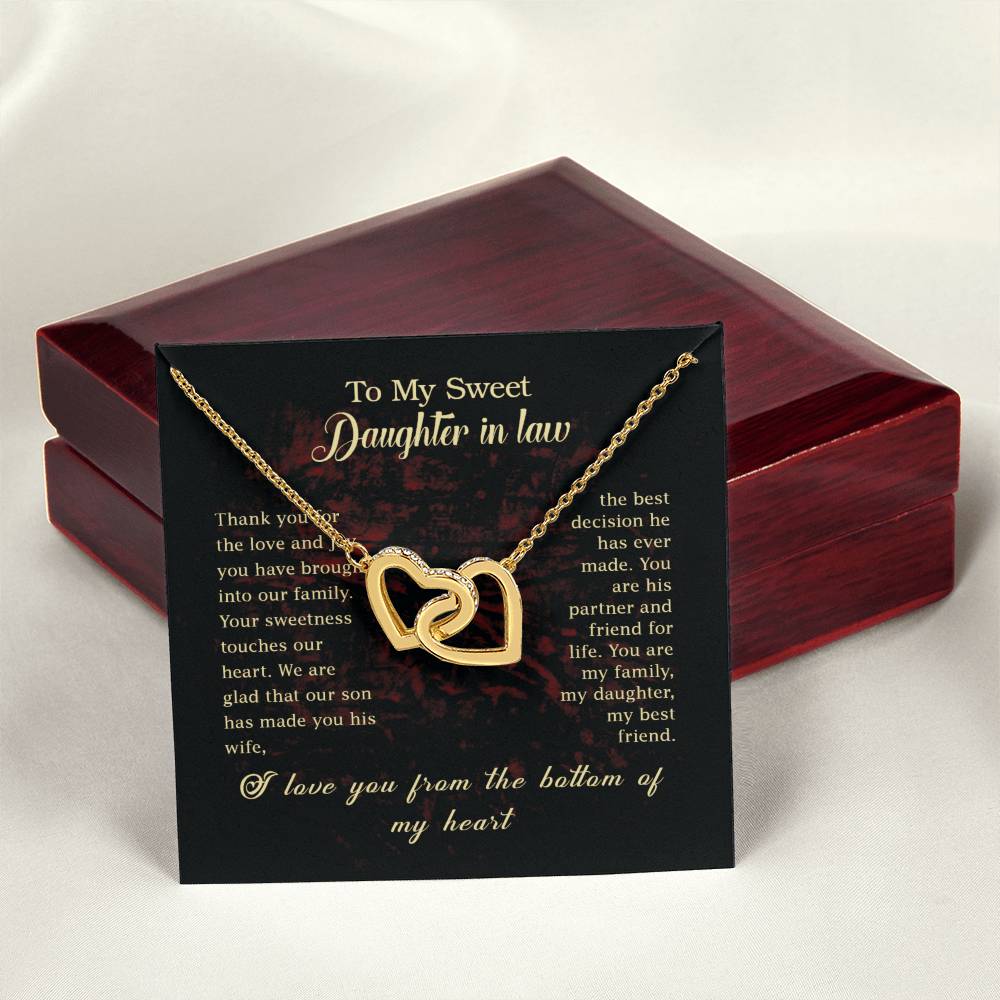 Heart Interlocked Daughter In Law Gift Interlocking Hearts Necklace