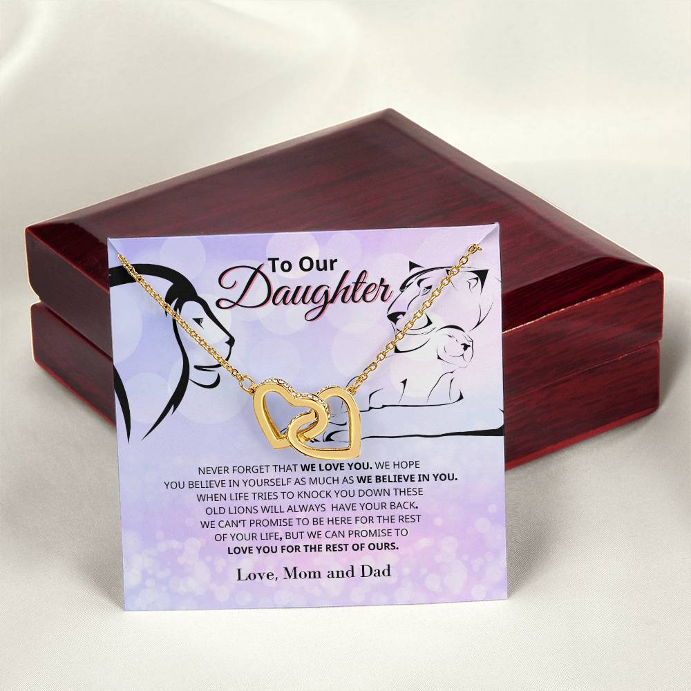 To Our Daughter - Never Ending Love - Necklace Interlocking Hearts Necklace