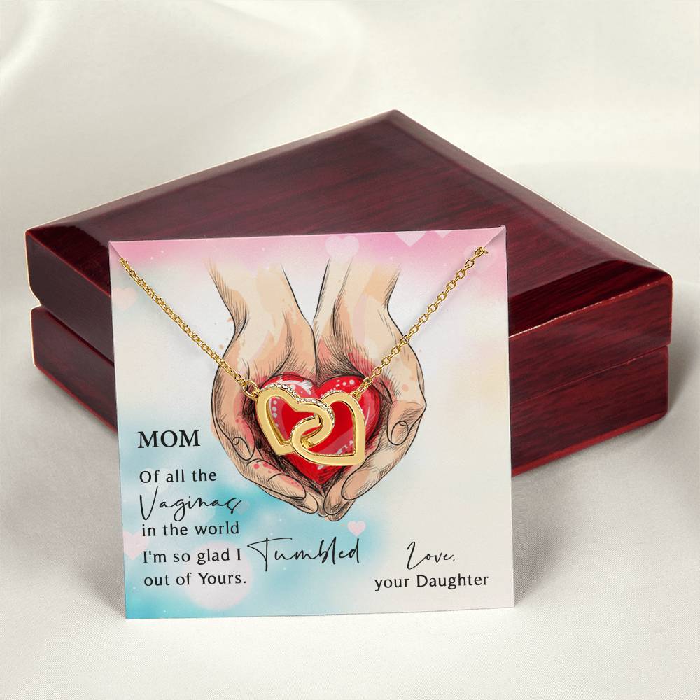 Mothers Day Gifts For Mom From Daughter Interlocking Hearts Necklace