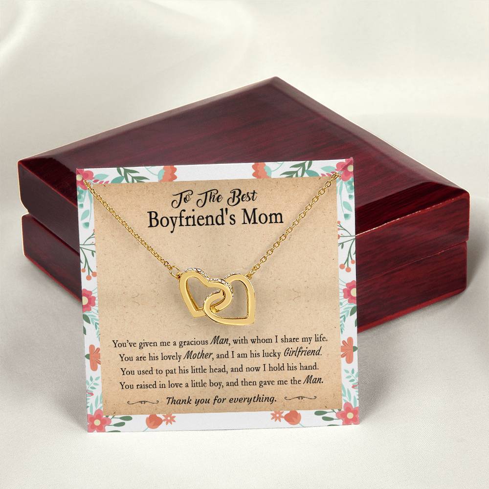 Gift For Boyfriend'S Mom - You'Ve Given Me A Gracious Man 2 - Interlocking Interlocking Hearts Necklace