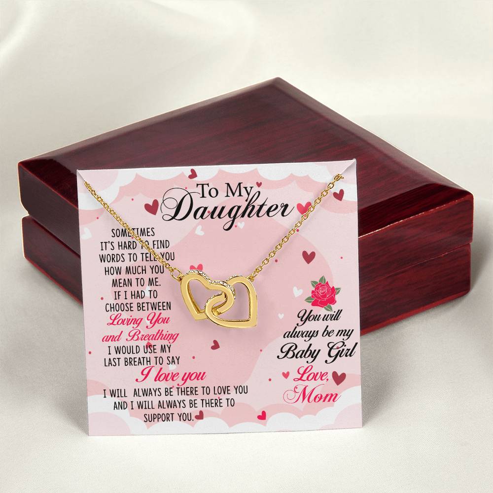 Gift For Daughter From Mom Interlocking Hearts Necklace