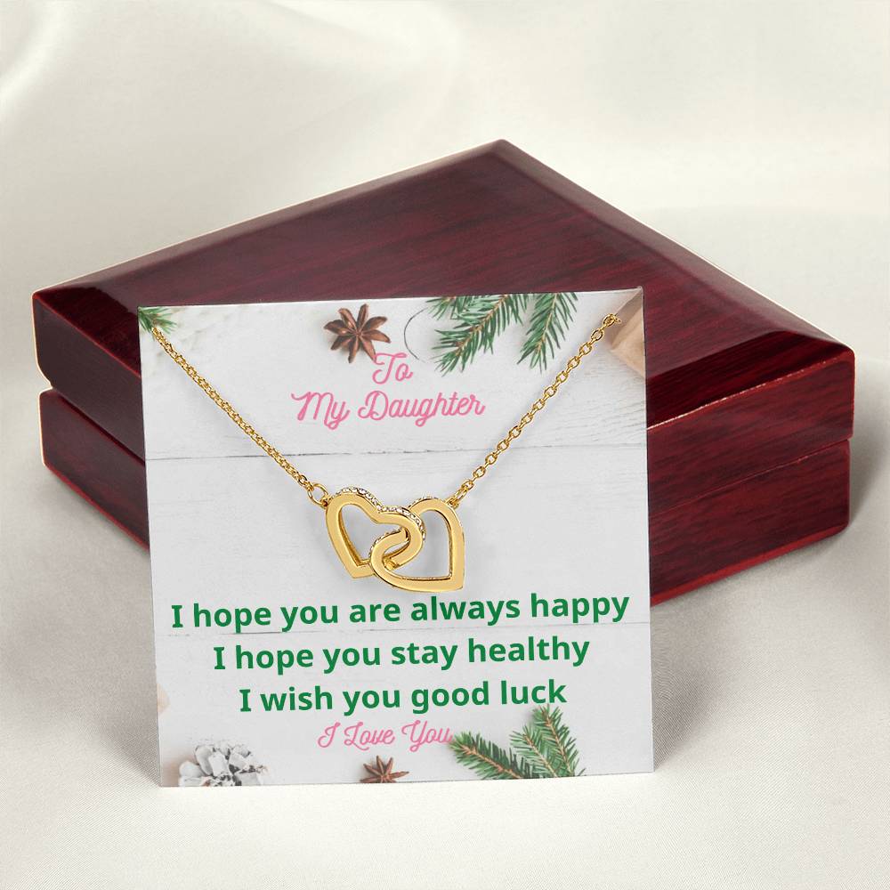 Gift For Daughter Daughter Necklace From Mom Or Dad To Daughter Daughter'S Birthday Daughter'S Graduation. Interlocking Hearts Necklace